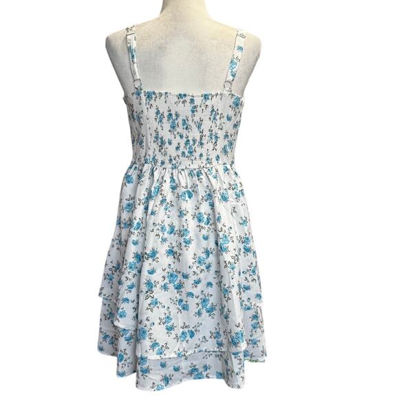 Scarlett Darkness Blue Floral Victorian Floral Milkmaid Dress NWT (Size M) - Picture 3 of 8